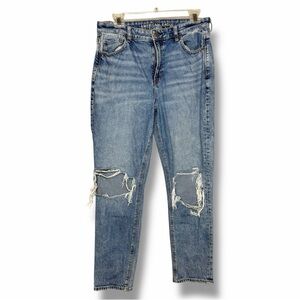 American Eagle AE Mom Jeans Ripped Distressed Size 10